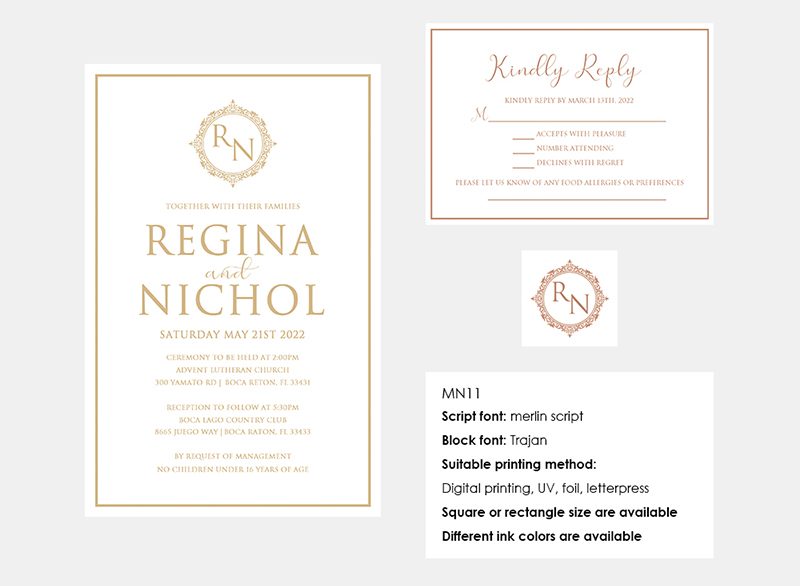 Monogram wording template